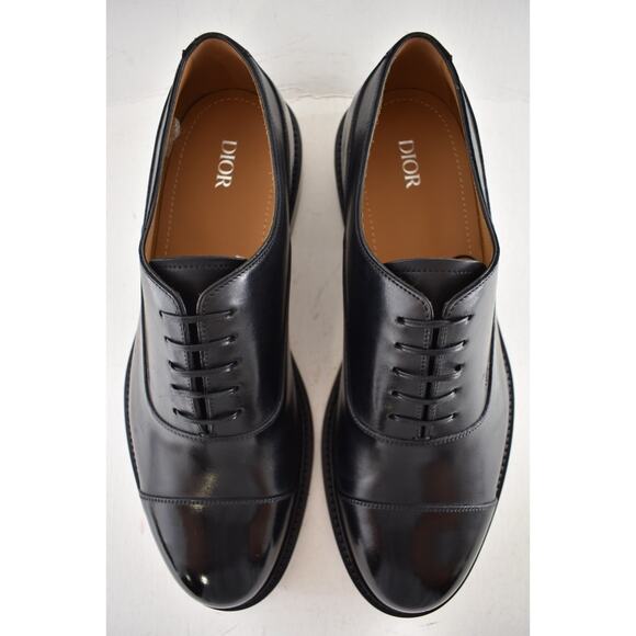 Dior Embassy Oxford Loafer Black Calfskin Leather Flat Lace Up Dress Shoes 44 11 - Picture 13 of 16
